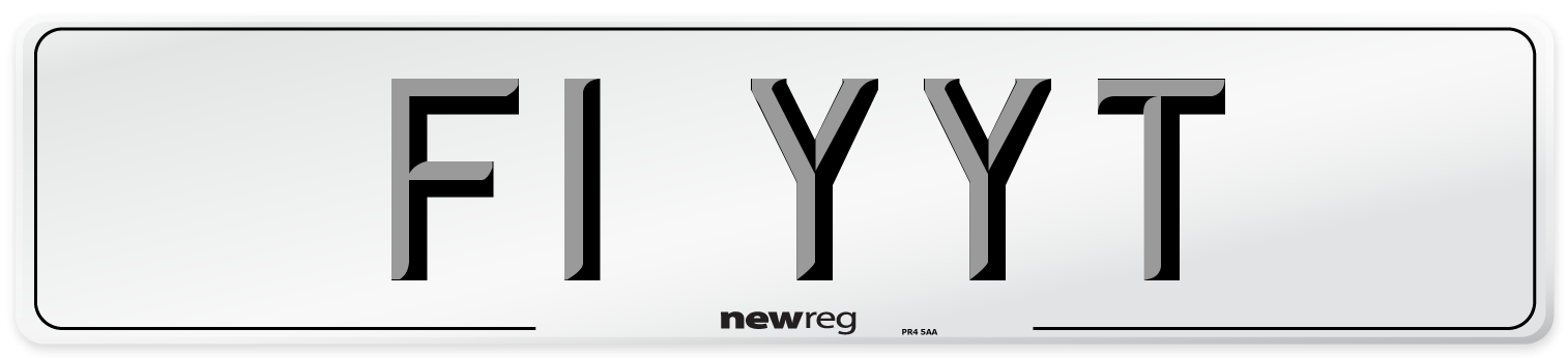 F1 YYT Number Plate from New Reg